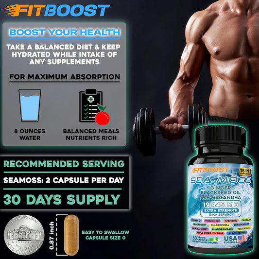 30Day Supply Sea Moss and Shilajit Bundle for Men