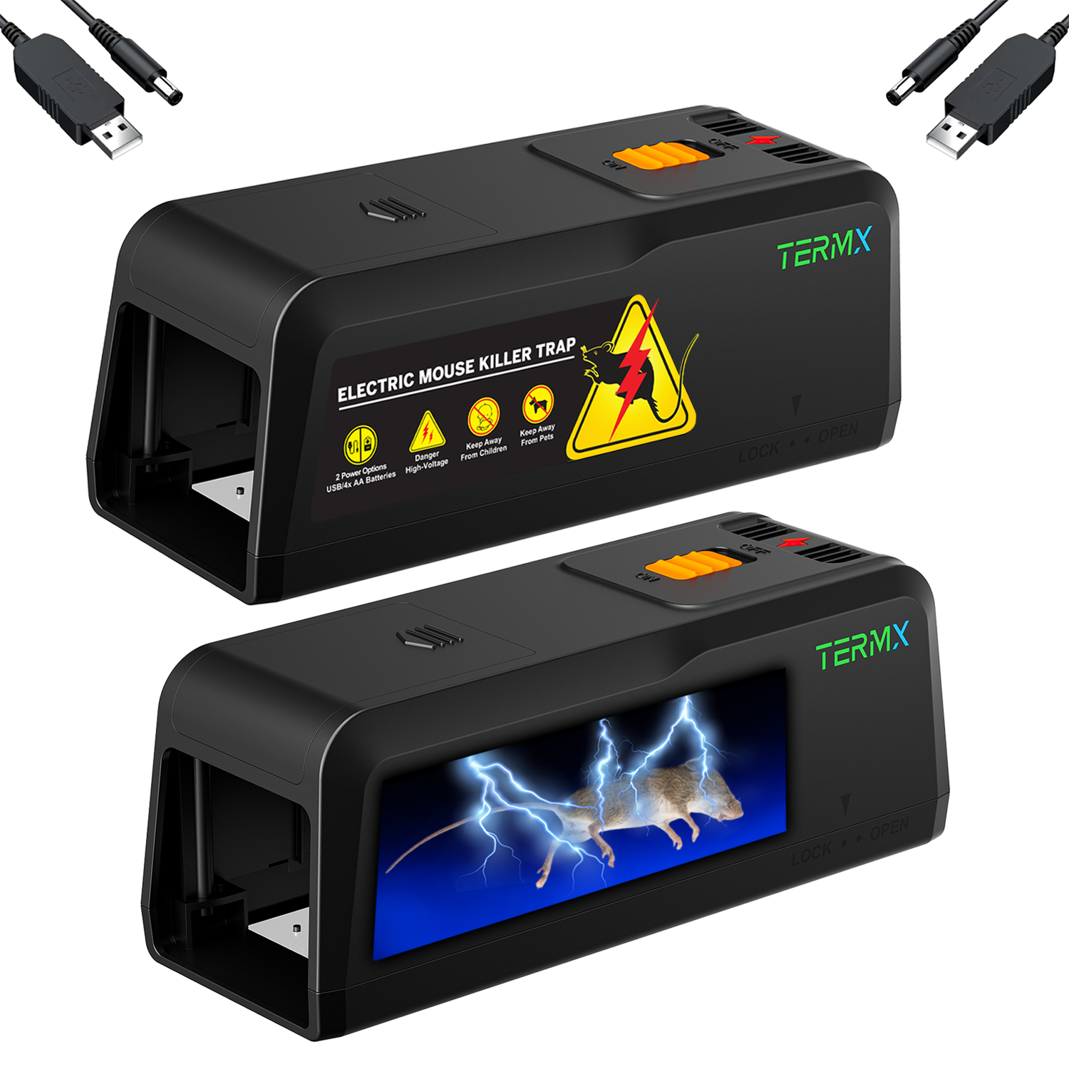 2 pack electric mouse trap zapper with powerful voltage indoor