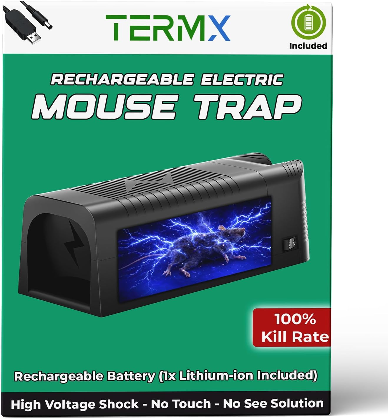 Rechargeable Electric Mouse Trap Zapper with Powerful Voltage of 2200V