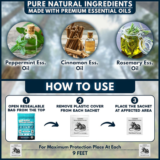 6Pack Natural Mouse Repellent Pouches for Indoor