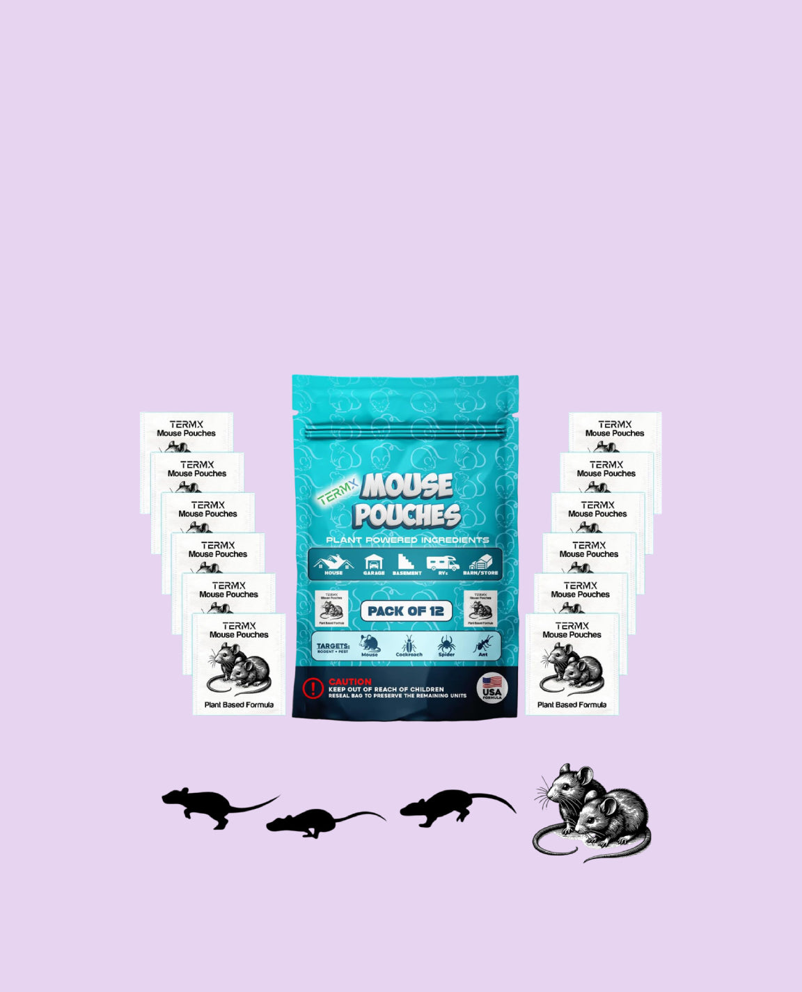 Powered Natural Mouse Repellent Pouches for Indoor use