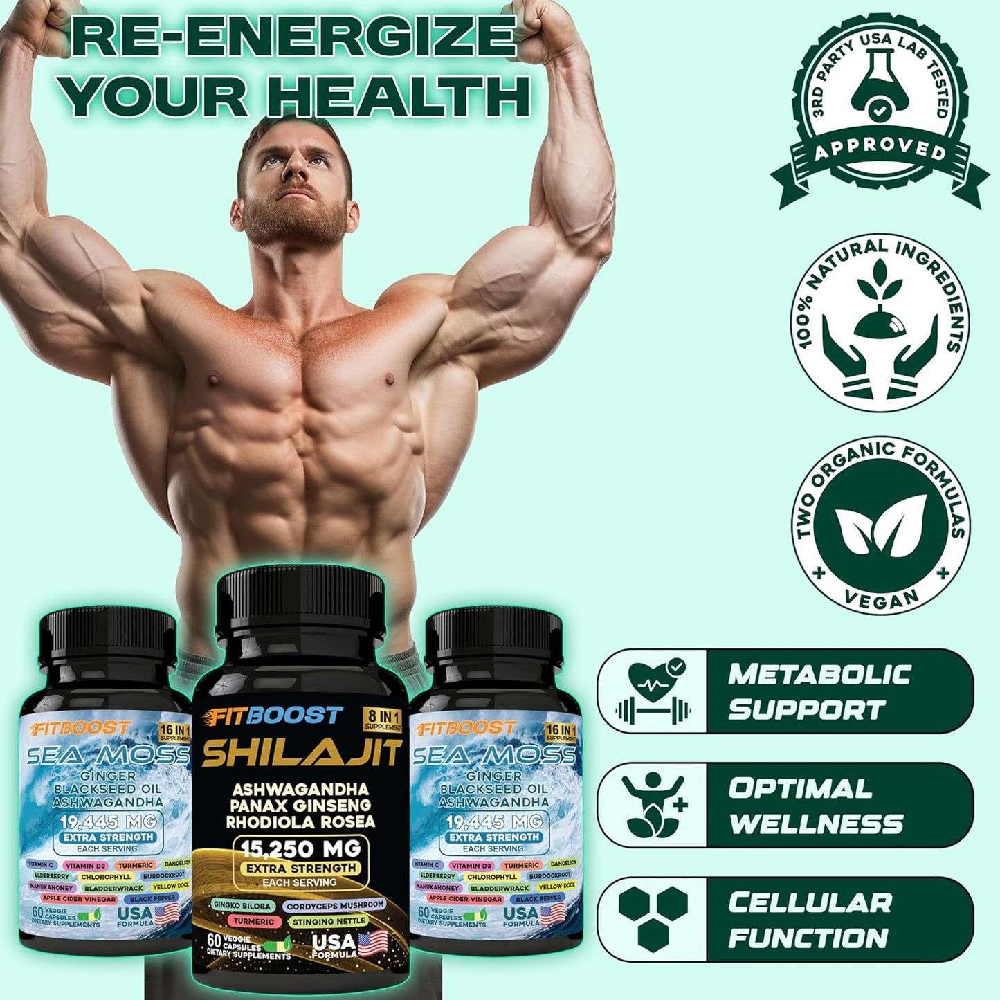 sea moss with shilajit natural supplement bundle