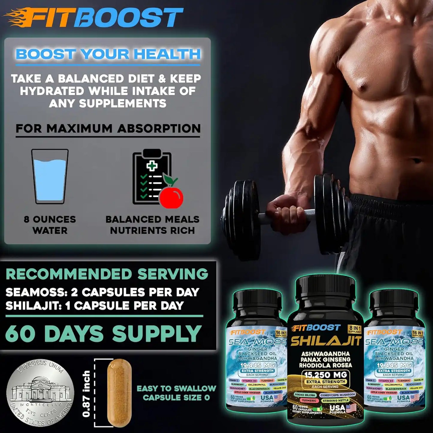 shilajit and sea moss capsules for men daily wellness